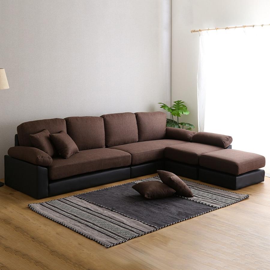 ニトリ（NITORI） ソファー ソファ PVC×布張り6人掛けコーナーカウチ