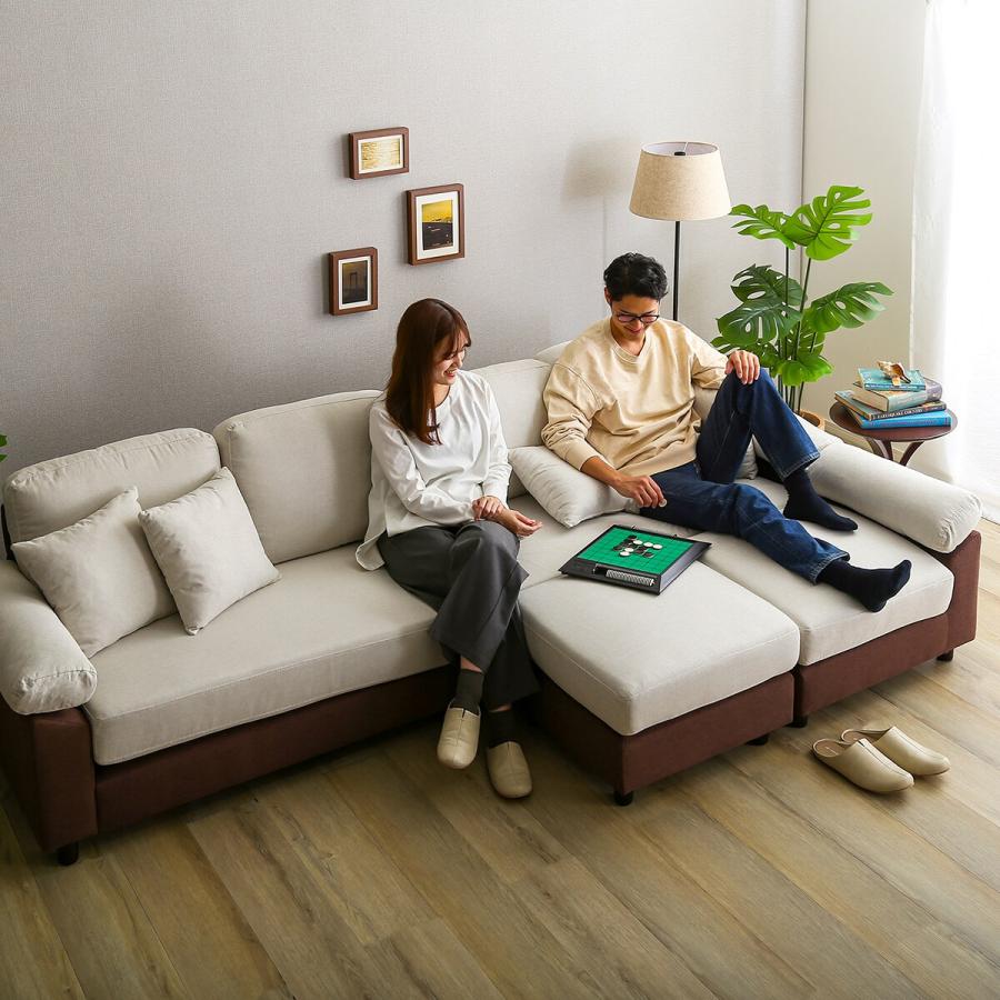 ニトリ（NITORI） ソファー ソファ 布張りツートン6人掛けコーナー