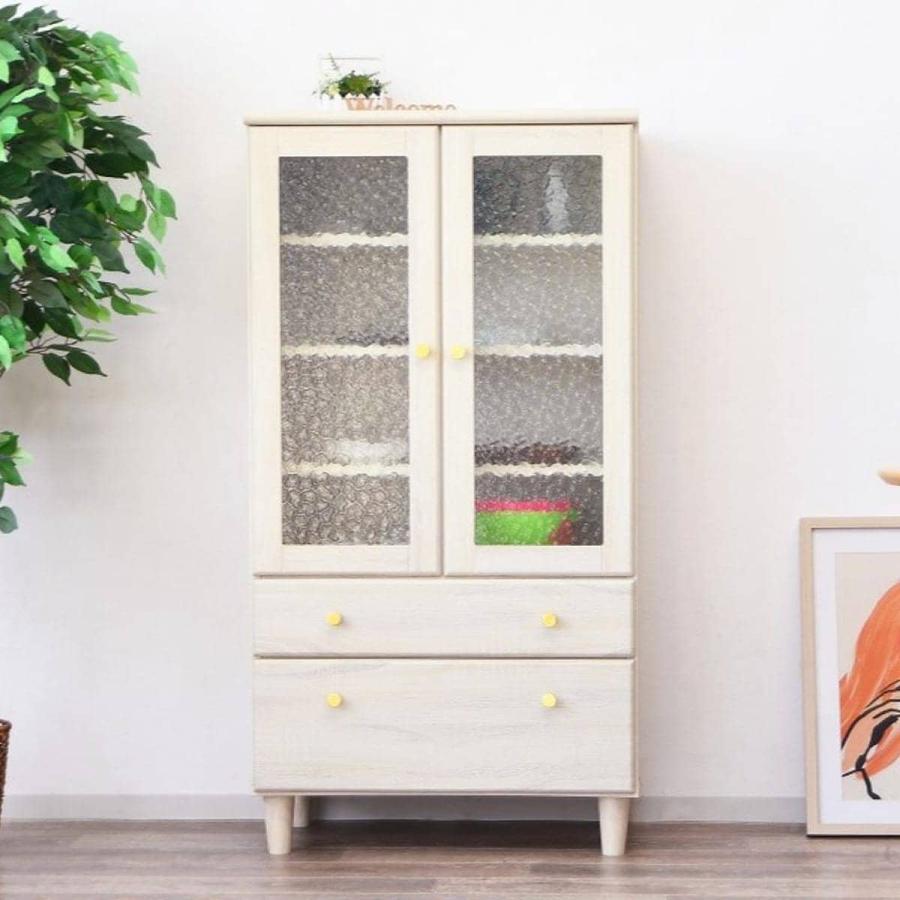 ニトリ（NITORI） 幅70cm 大人可愛いキャビネット 扉＋引き出しタイプ