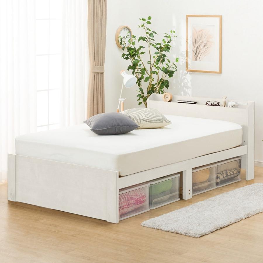 ニトリ（NITORI） セミダブルこぼれ止め棚付きすのこベッドフレーム