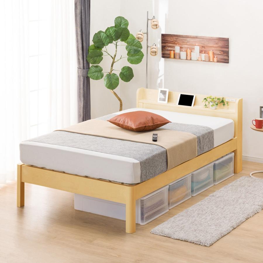 ニトリ（NITORI） ベッド セミダブル 頑丈こぼれ止め棚付きベッド