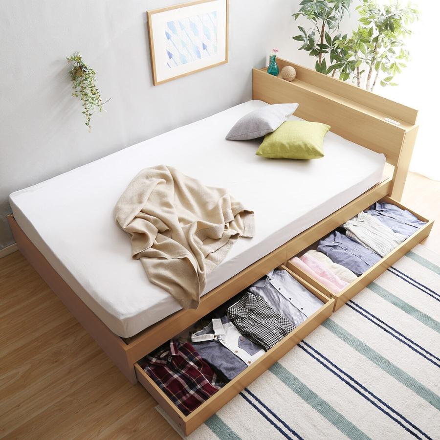 ニトリ（NITORI） ベッド セミダブル 棚・コンセント付きチェスト