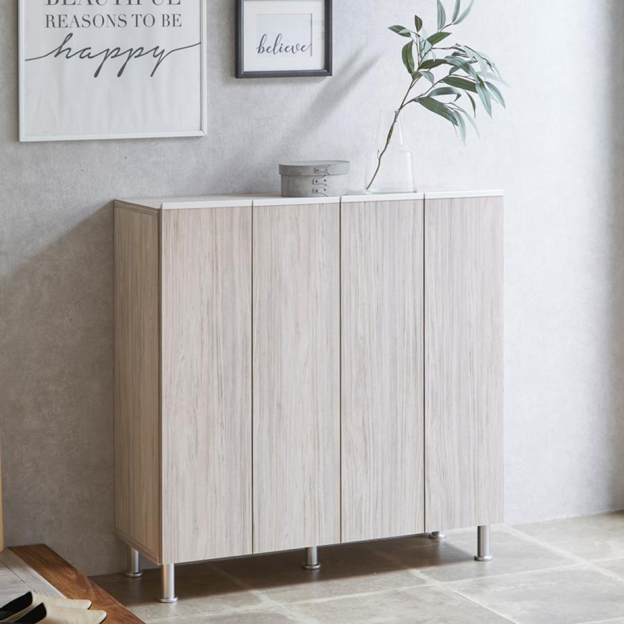 ニトリ（NITORI） シューズボックスリアル ロータイプ(幅100cm GY