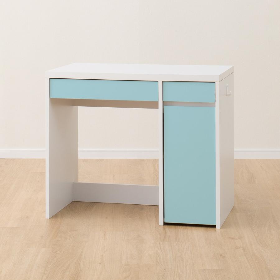 ニトリ（NITORI） デスク+上棚セット(ES23 WH/BL) 学習机 学習デスク