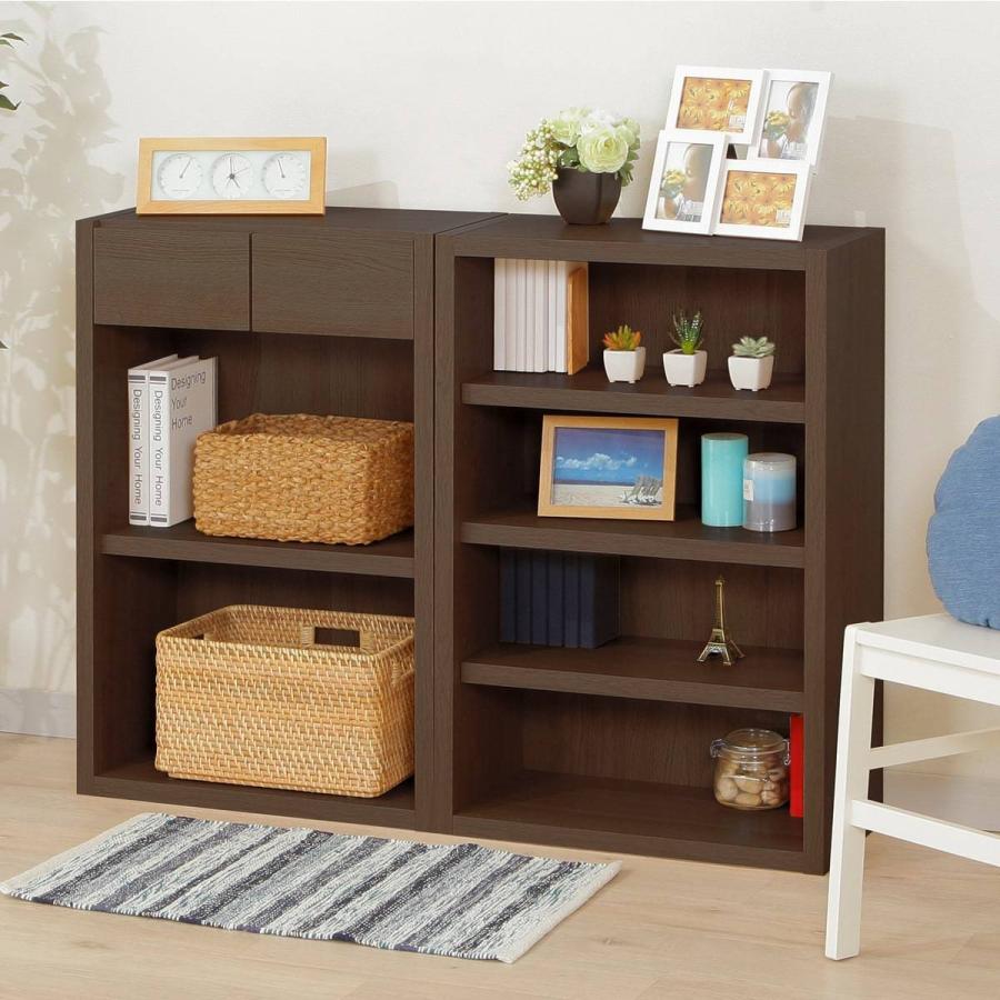 ニトリ（NITORI） オープン本棚(カゼラ60 DBR) 書棚 ラック シェルフ