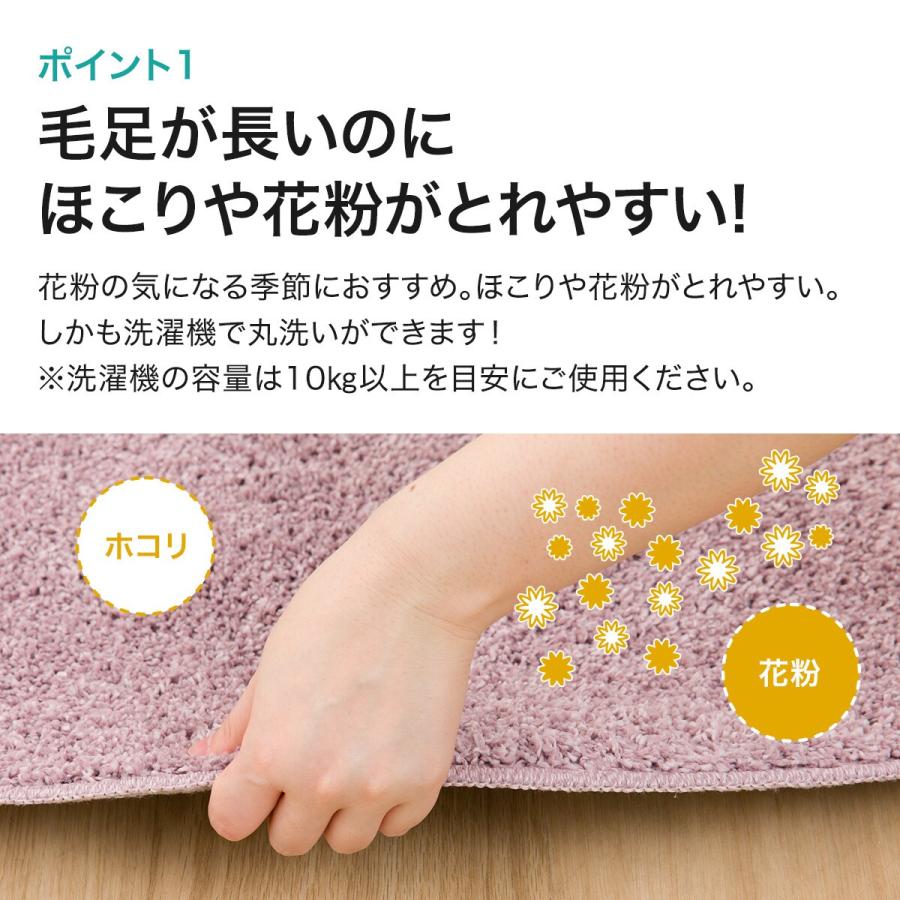 ニトリ（NITORI） ほこりが取れやすい洗えるラグ(130R RO SR002