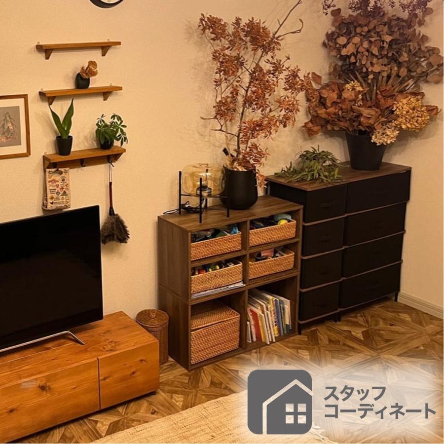 ニトリ（NITORI） 3段チェスト PST2 (ミドルブラウン/ブラック) タンス