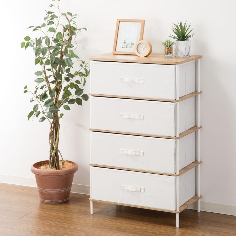 ニトリ（NITORI） 4段チェスト PST2 (ライトブラウン/ホワイト) タンス