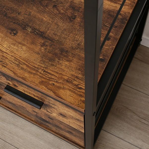 ニトリ（NITORI） ハンガーラックセット(Nステイン1880BR/追加引出し