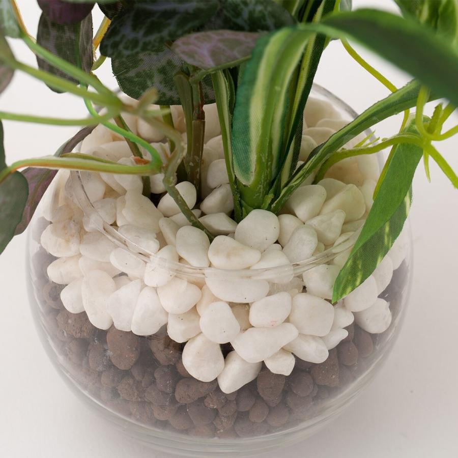 ニトリ（NITORI） グリーン寄せ植え ガラスポット フェイクグリーン