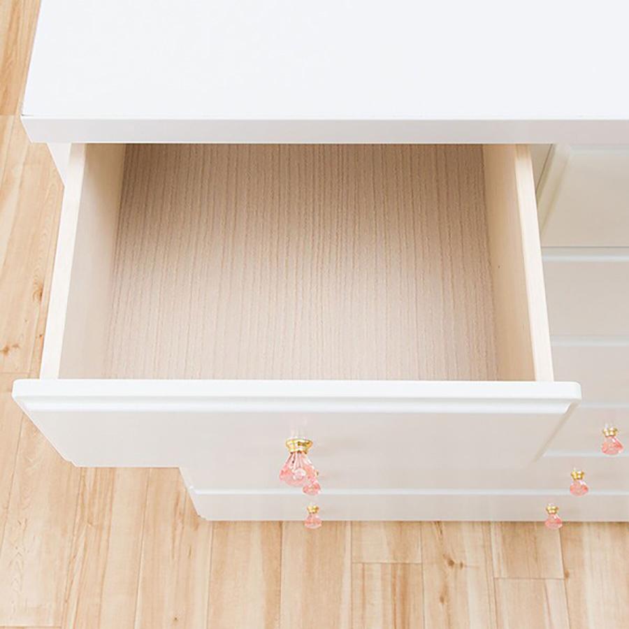 ニトリ（NITORI） ハイチェスト(TA75WH 取っ手ピンク) タンス たんす