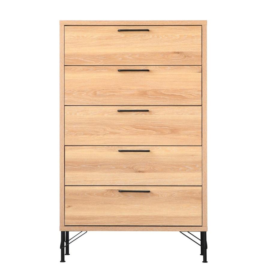 ニトリ（NITORI） 木目調×スチールのおしゃれなハイチェスト タンス