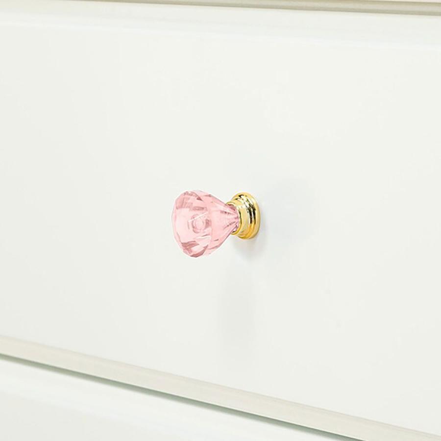 ニトリ（NITORI） ローチェスト(TA90WH 取っ手ピンク) タンス たんす