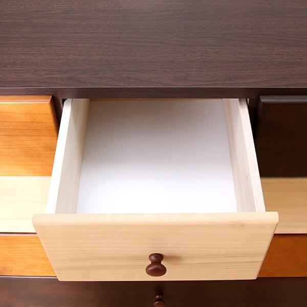 ニトリ（NITORI） モザイク模様の天然木ローチェスト(クオーレ2 90-4