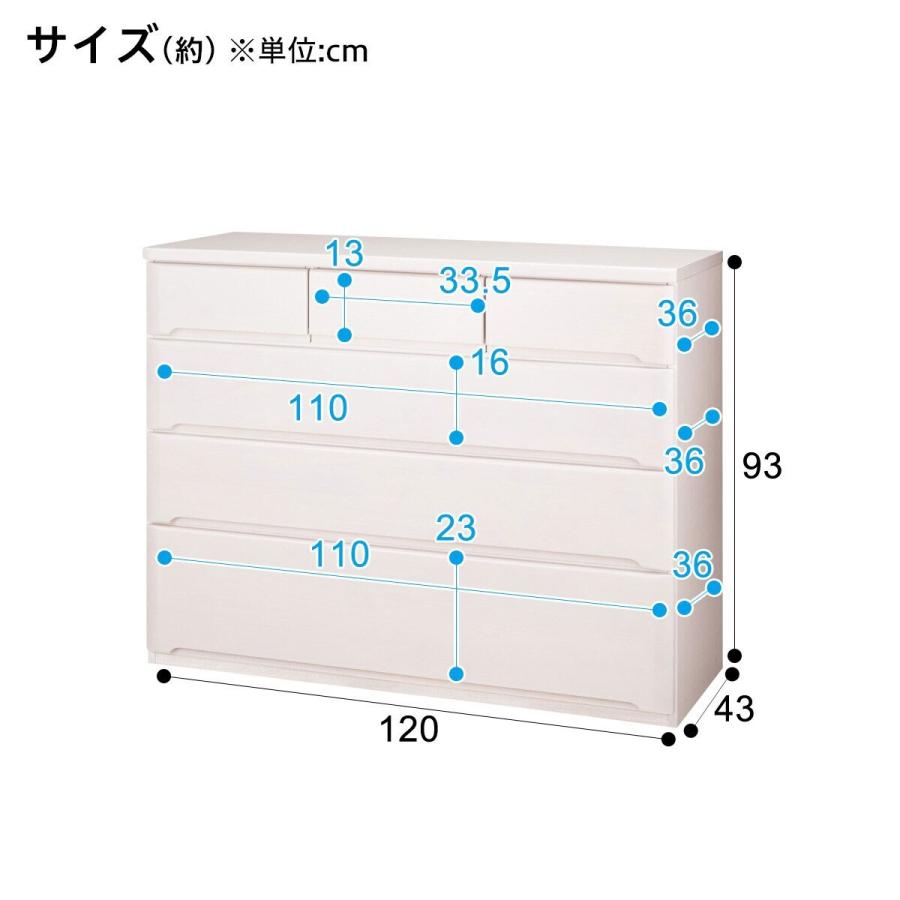 ニトリ（NITORI） ローチェスト(オウカ2 DVD120LC WH) タンス たんす