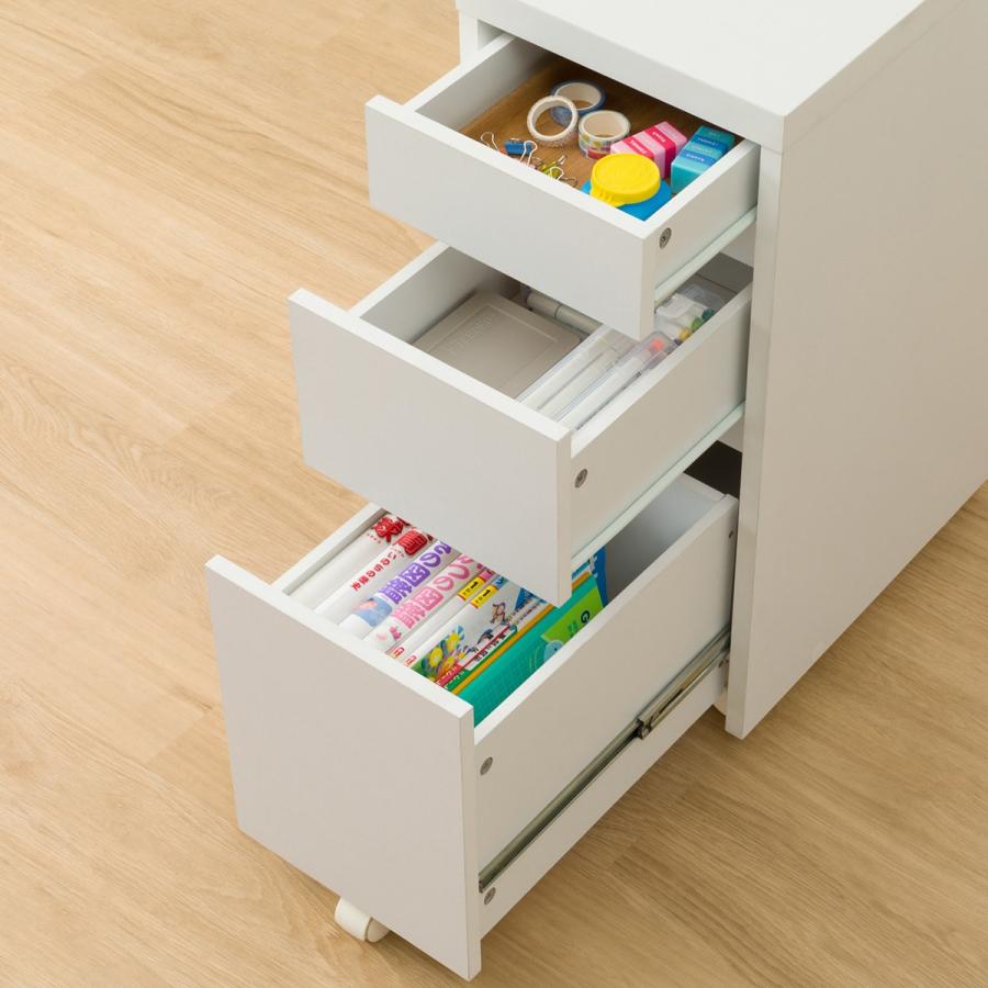 ニトリ（NITORI） コンパクトデスク+上棚＋ワゴンセット(ES23 WH