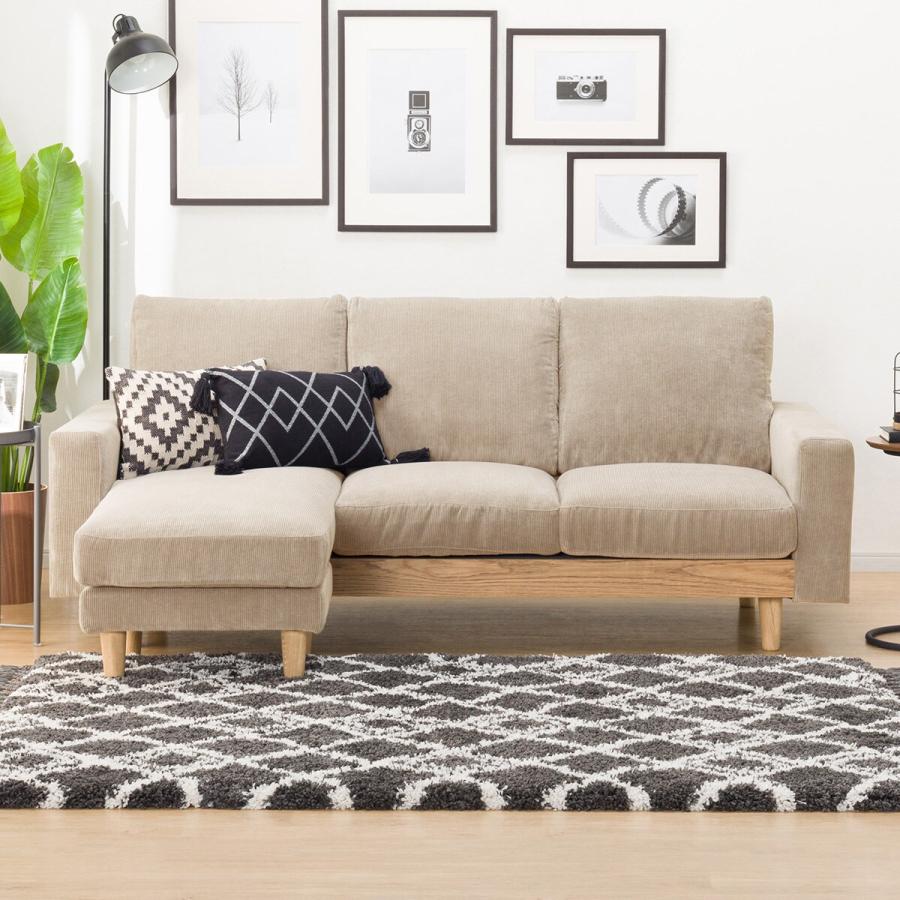 ニトリ（NITORI） カウチソファ (アウロス4 BE) ソファー ソファ 3人