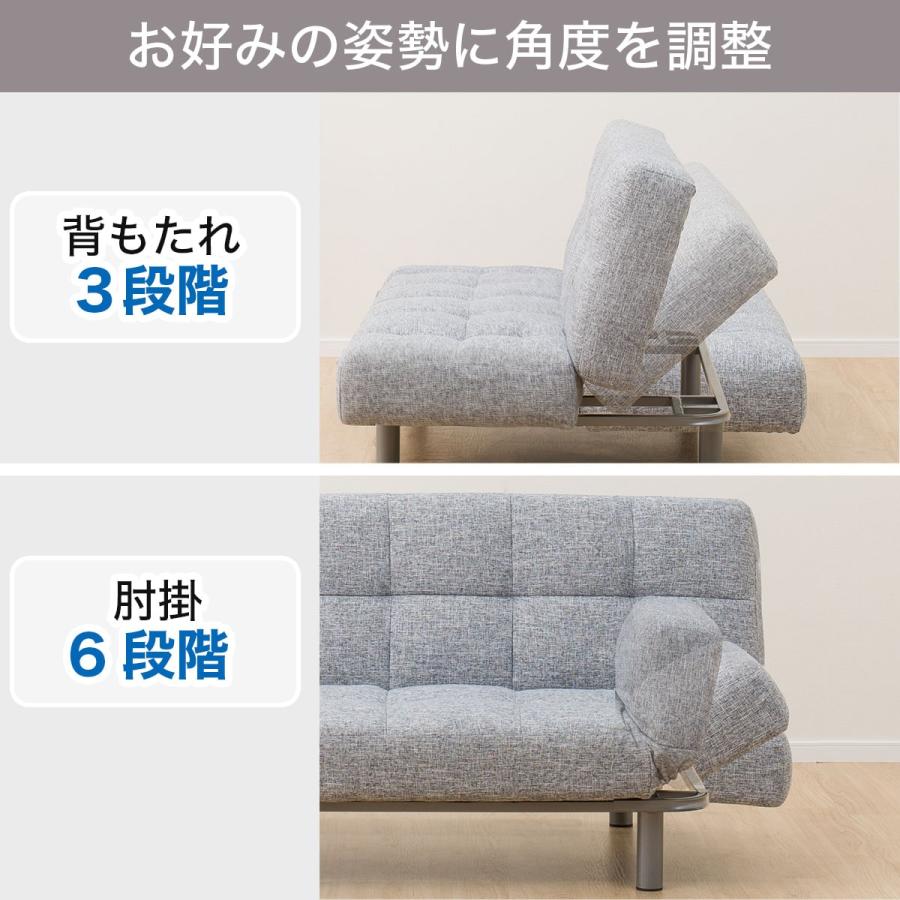 ニトリ（NITORI） 背もたれと肘掛けが動くソファベッド (マークスAM GY