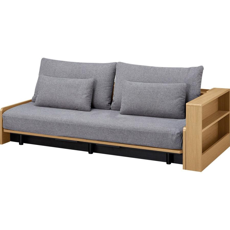 ニトリ（NITORI） 3Way ベッドソファセット＋サイドラック付き(B2 MGY