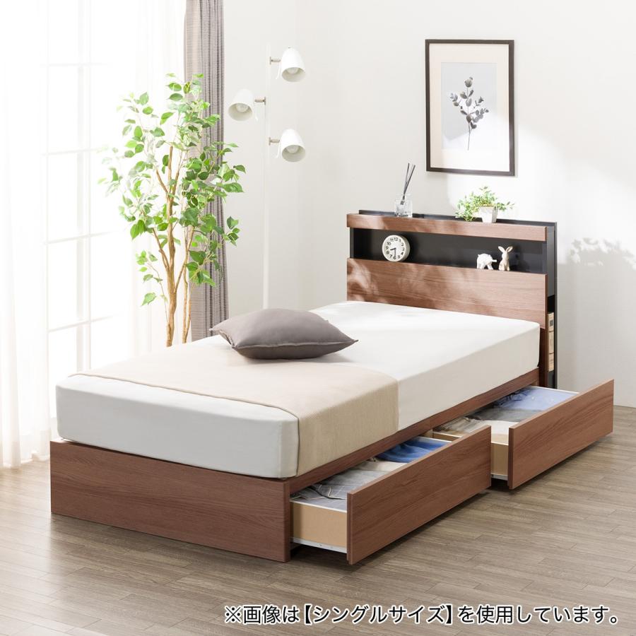 ニトリ（NITORI） クイーン 棚・ 収納付きベッドフレーム(NS-005 浅型