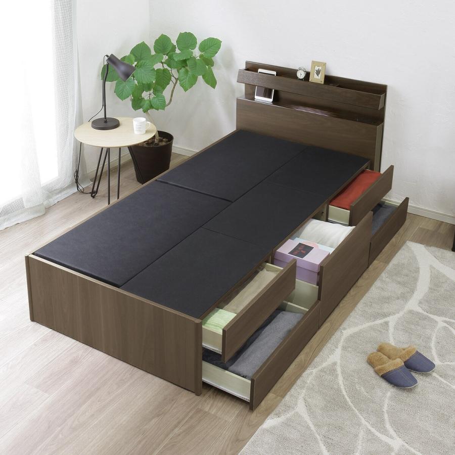 ニトリ（NITORI） シングル 大容量チェストベッド (DBR) : ニトリ