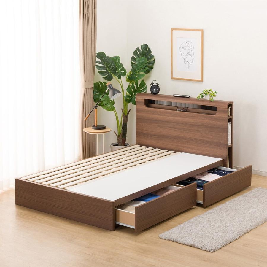 ニトリ（NITORI） セミダブルすのこベッドフレーム(EB-003 引出し収納