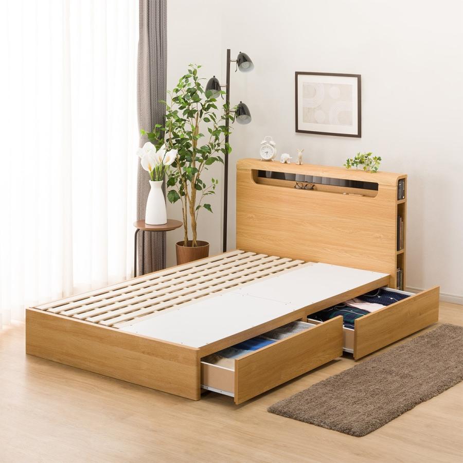 ニトリ（NITORI） セミダブルすのこベッドフレーム(EB-003 引出し収納