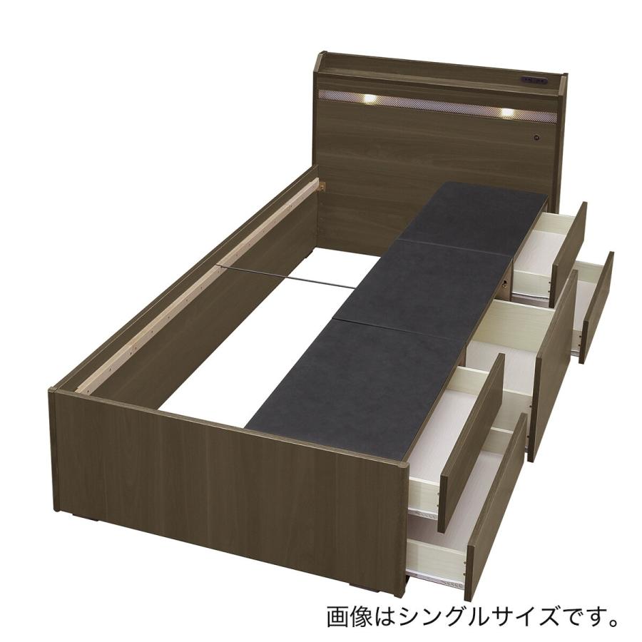 ニトリ（NITORI） セミダブル 豊富な収納力のチェストベッド (ダーク