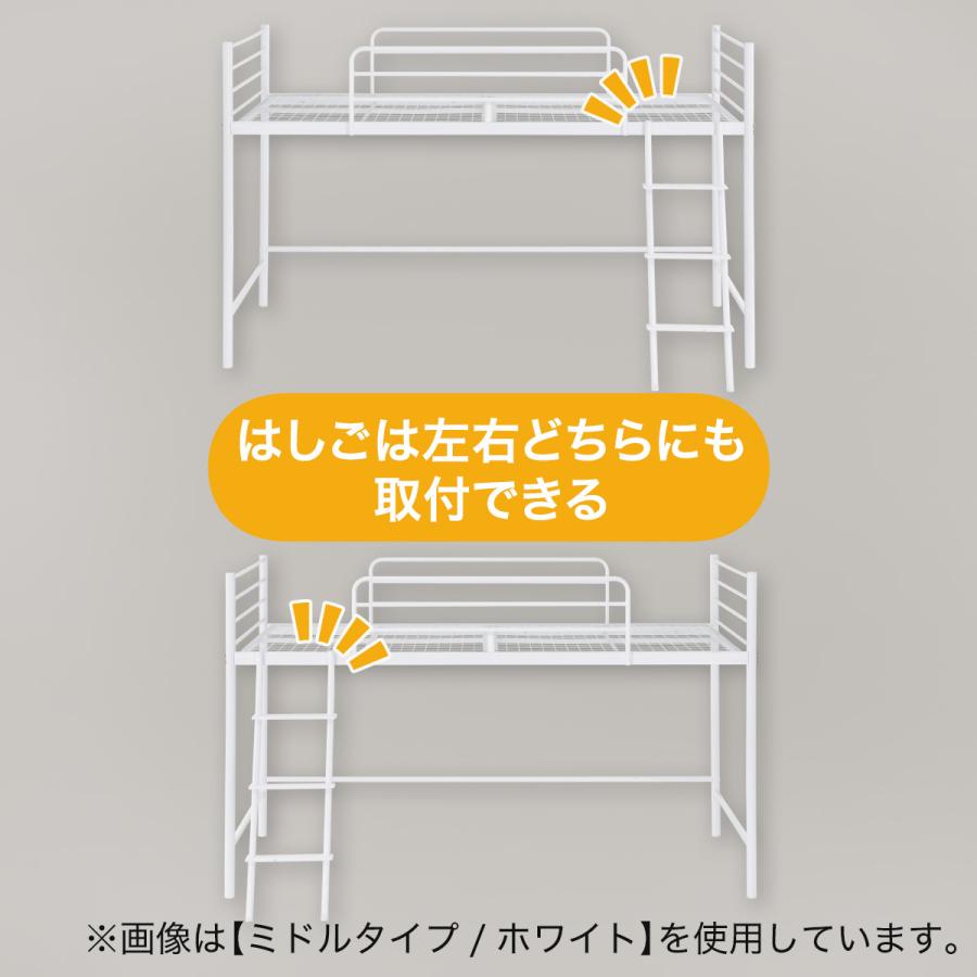 ニトリ（NITORI） スチールハイベッド+コの字デスクセット(HB02 WH