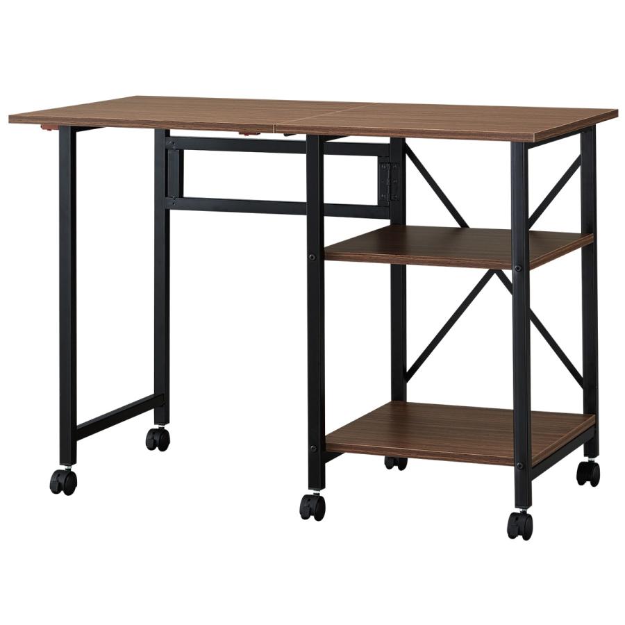 ニトリ（NITORI） 折りたたみデスクワゴン(ZTW-7 WN/BK) 学習机 学習