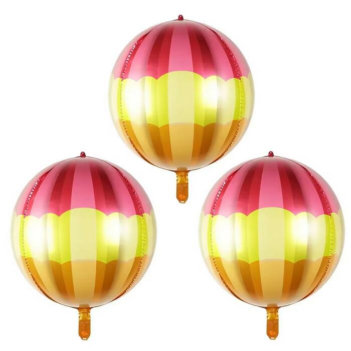 ボール パーティーグッズ 4Dバルーン 同じ色3枚セット カラフル 球体