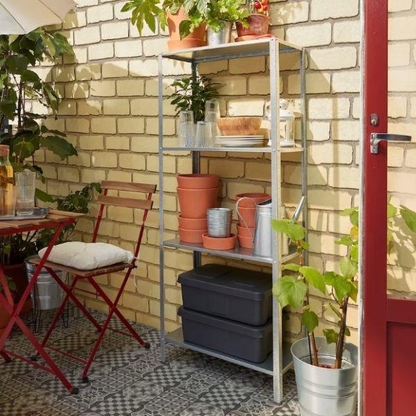 IKEA イケア HYLLIS ヒュッリス シェルフユニット, 室内 屋外用 亜鉛