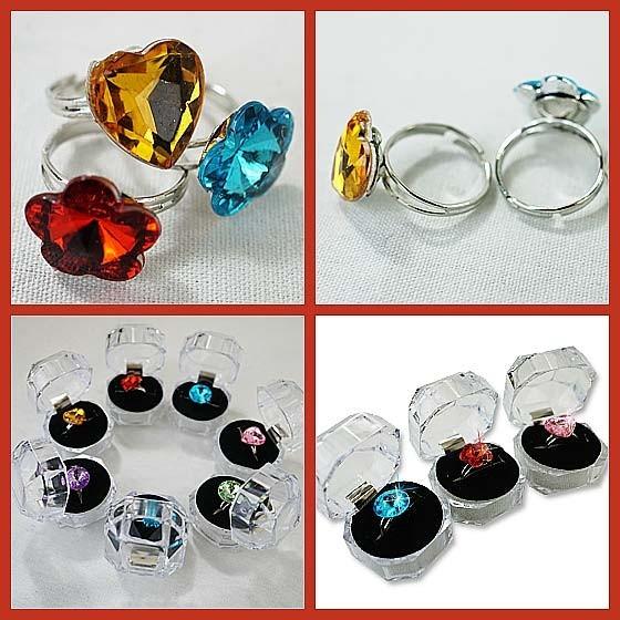 ジュエルリング (12個入) 指輪セット おもちゃ 女の子リング かわいい