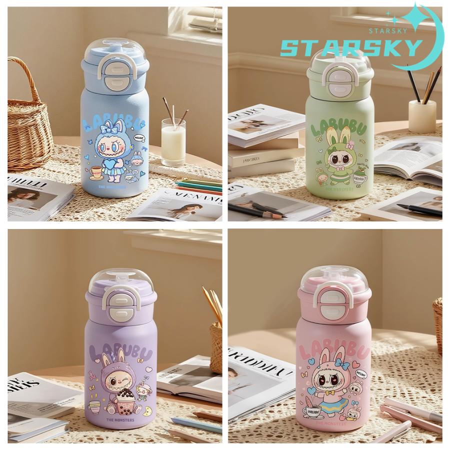 ラブブ 魔法瓶 水筒 400ml ストロー付き 直飲み可 幼稚園 小学生