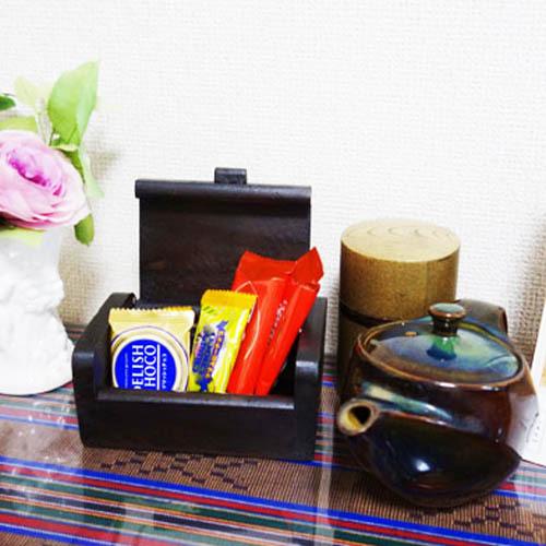 N-Chai 木製 小物入れ おしゃれ カードケース 小物収納 蓋付き (C