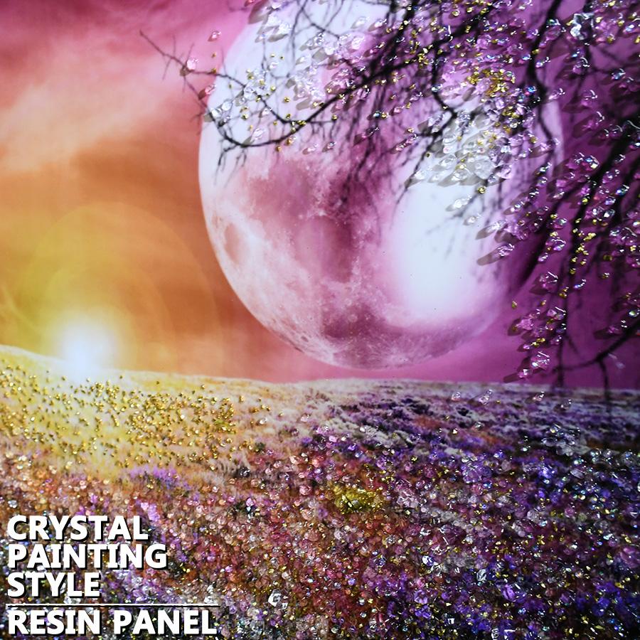 アートパネル 60×80 水晶絵 KH1084 神秘的 月 ムーン 壁掛けパネル 絵