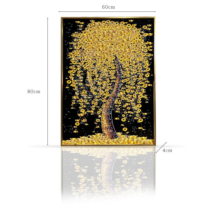 アートパネル 60×80 水晶絵 X105-(3) 風水 金の生る木 金運 壁掛け