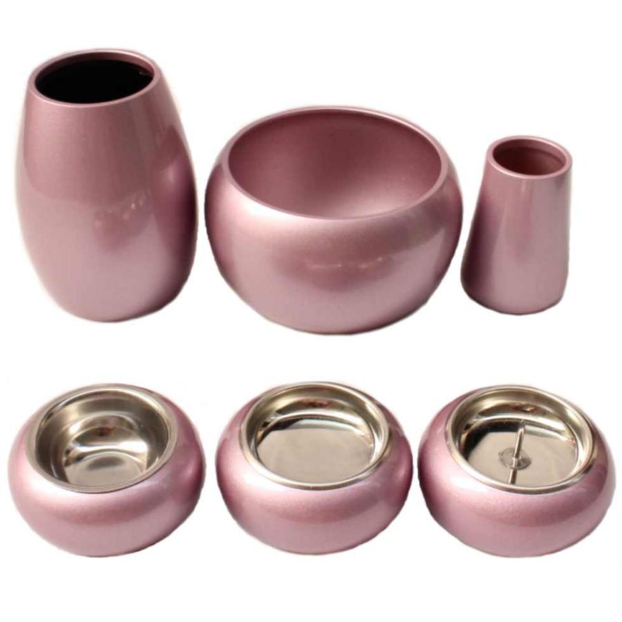 まどろみ 金属仏具6点セット 夕がすみ 香炉 花立 湯呑 仏器 火立て