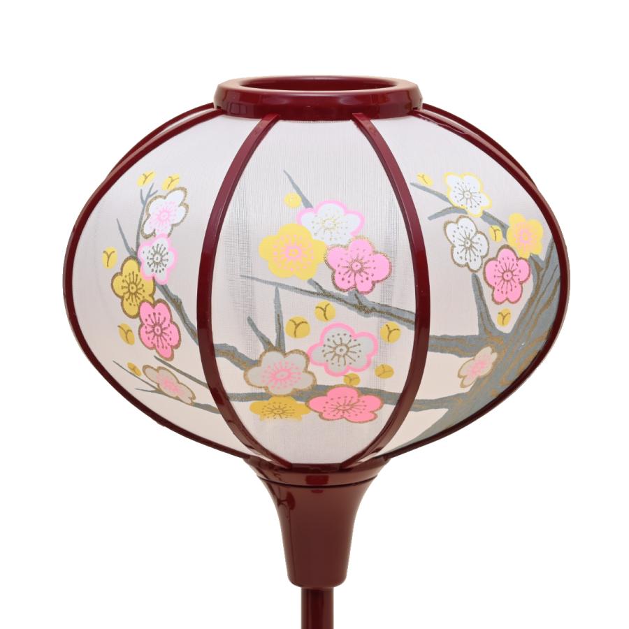 雛人形 お雛様 雪洞 ぼんぼり 単品 コード付 31cm 丸梅31 赤 樹脂製