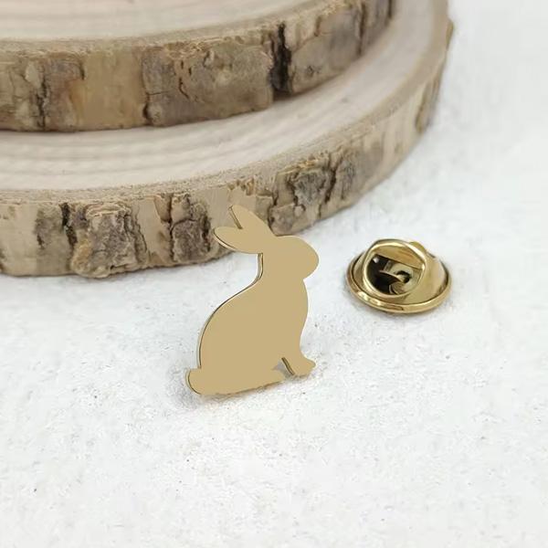 ピンズ ピン バッジ ブローチ バッヂ ( 金 ゴールド ) 兎 ウサギ