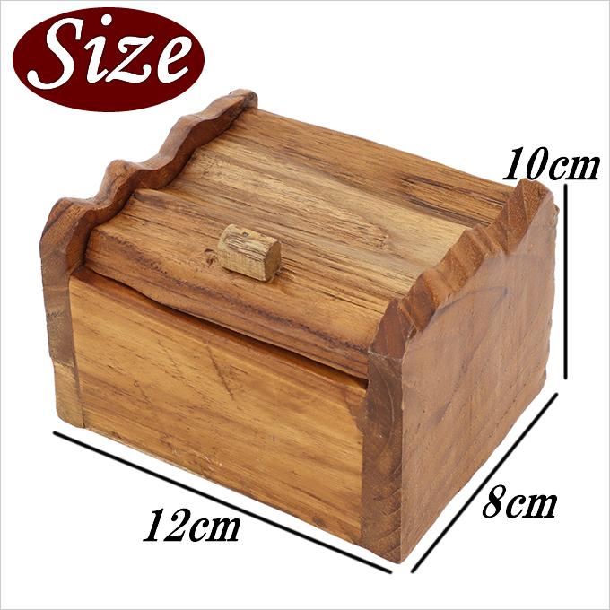ボックス ウェービー ミニ 木製 小物入れ 木 無垢 アジアン雑貨 宝箱