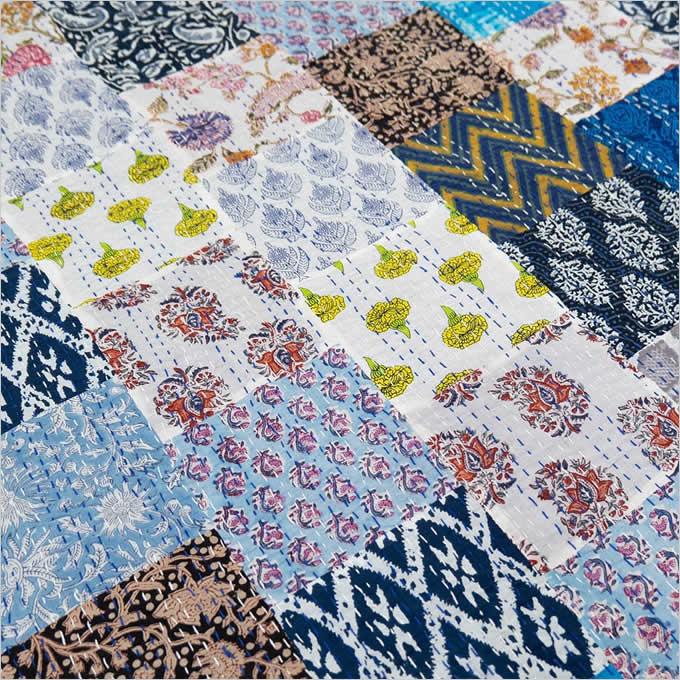 マルチクロス パッチワーク 刺し子 マルチカバー ハンドメイド 古布 1