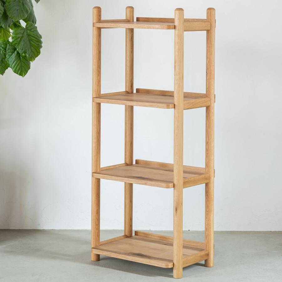 オープンシェルフ 幅50cm 本棚 木製 天然木 オーク無垢材 オイル塗装 4