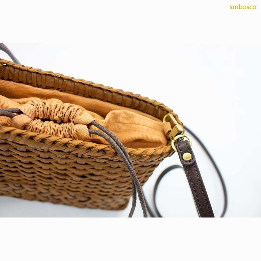 山葡萄かごバッグ ショルダーバッグ 網代編み 内布付き ハンドバッグ