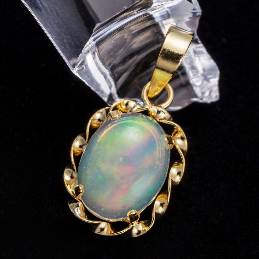 18金 ネックレス ペンダント トップ レディース オパール 天然石 K18