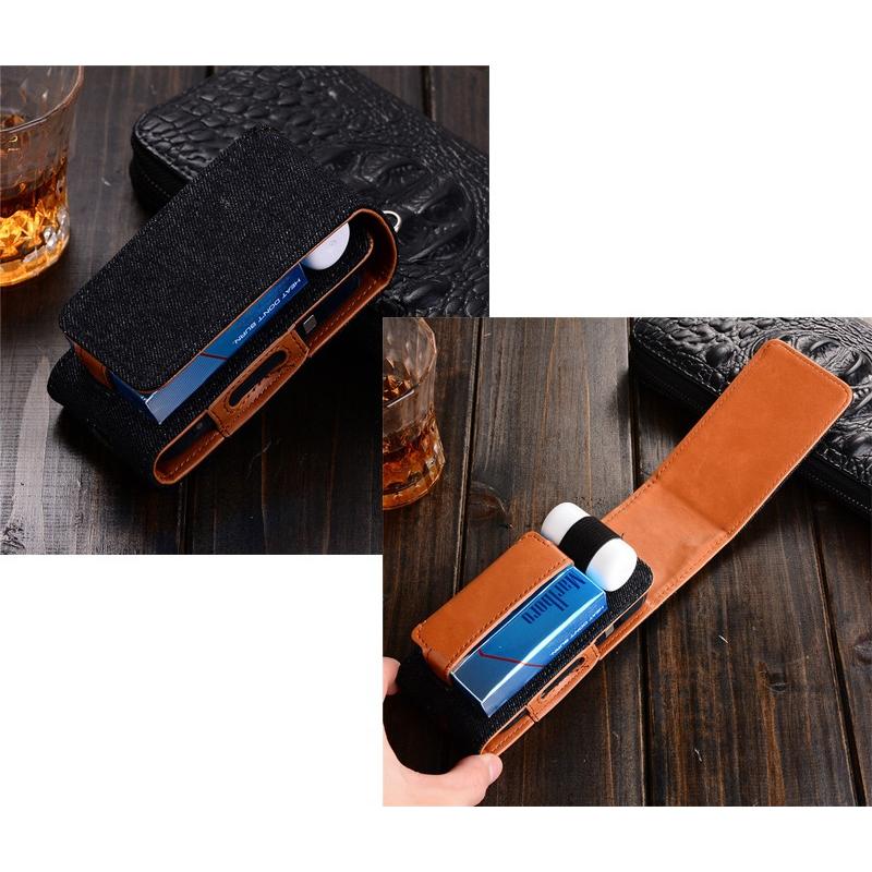 送料無料 アイコス 専用 デニム ケース 全2色 / ブルー ブラック