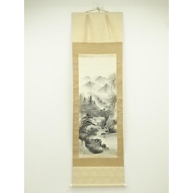 ys7246623; 宗sou 耕一筆 水墨山水 肉筆絹本掛軸（保護箱）【道】 : お