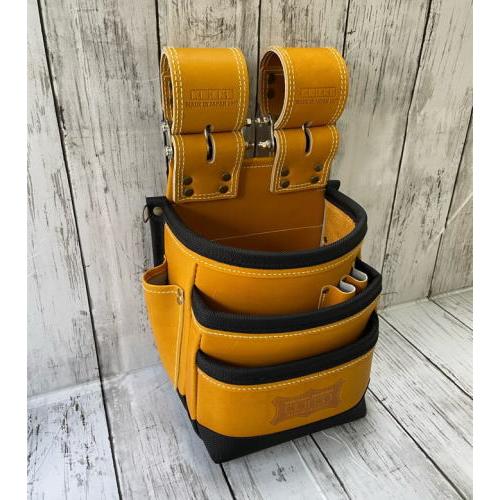 KNICKS（ニックス） 最高級グローブ革チェーンタイプ 3段腰袋 キャメル