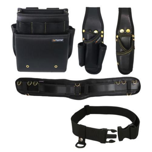 KUROKIN 腰道具セット 腰袋2段(黒金) PS-22BG-SET Lサイズ フジ矢