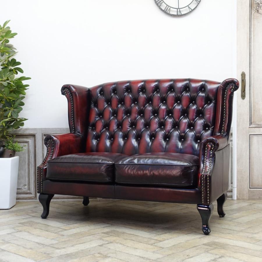 アンティーク ソファー 総本革 チェスターフィールドソファ イギリス